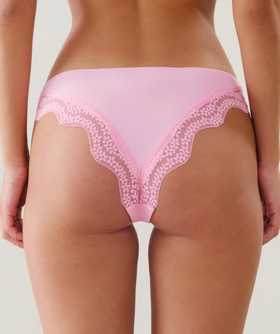 Brief in microfibre and lace;