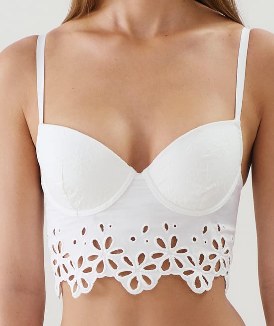 Bustier met borduurwerk;