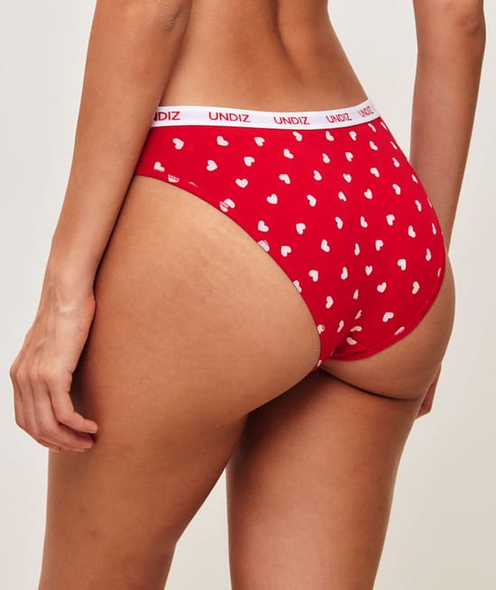 Culotte en coton &agrave; motif c&oelig;urs;