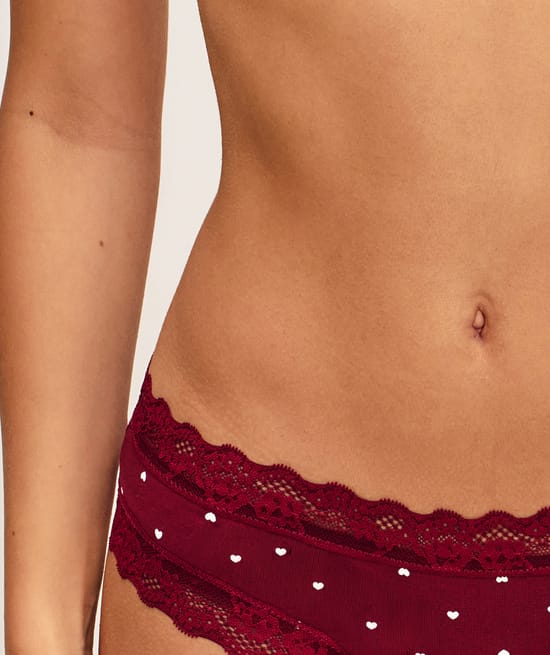 Cotton heart print panties;