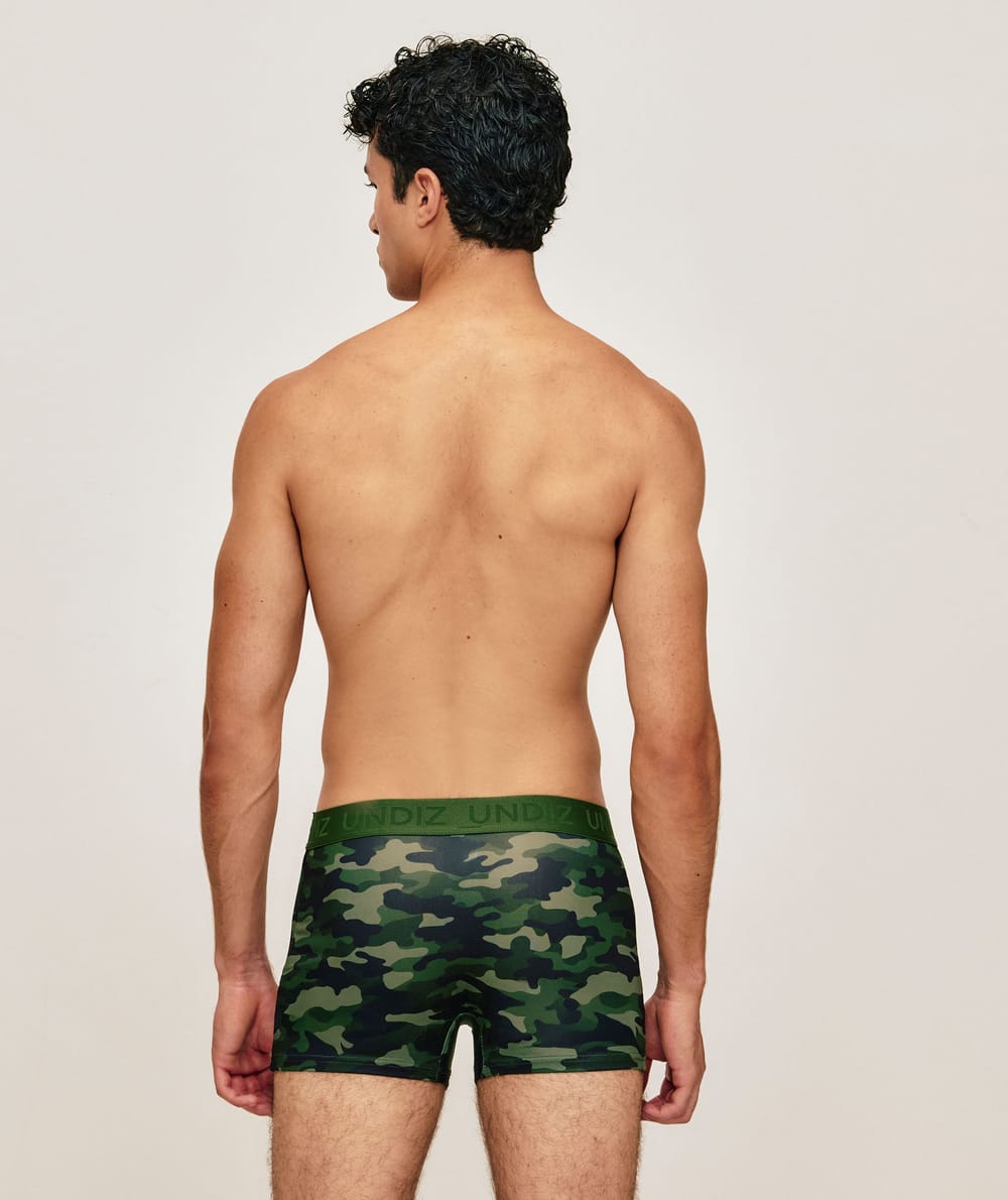 B&oacute;xer de microfibra con patr&oacute;n de camuflaje;