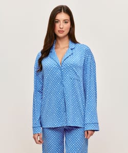Ribbed jersey shirt with summer pattern;