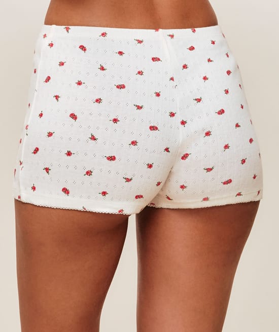 Bermudas de algod&oacute;n de Playboy con estampado de rosas;