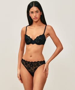 Floral lace balconette bra;