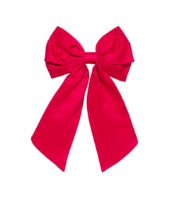 Barette nœud satin rouge;