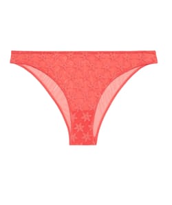 Embroidered tulle panties - coral;