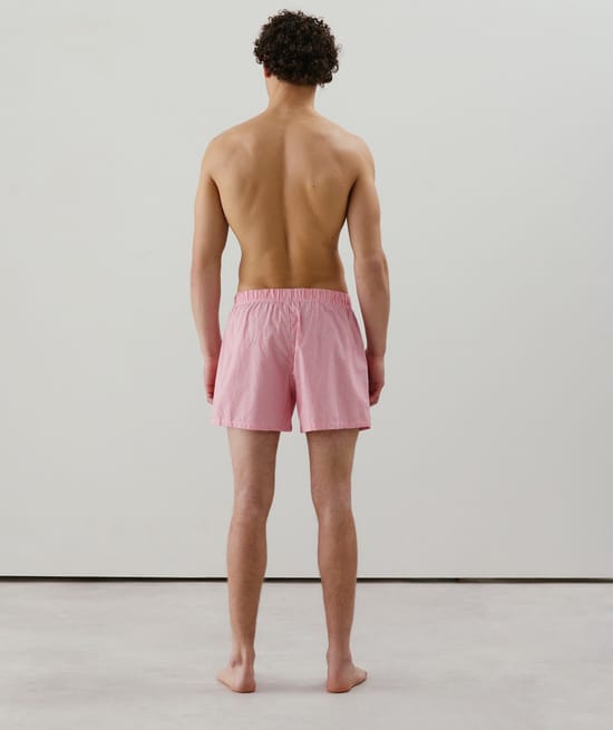 Striped boxer shorts;