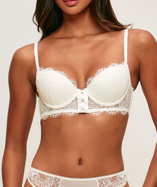 Lace bloemen push-up bh met haaksluiting;