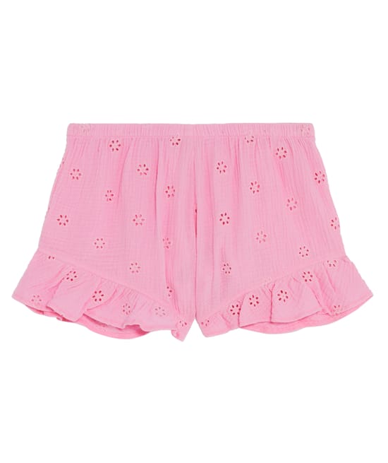 Short en coton avec broderies;