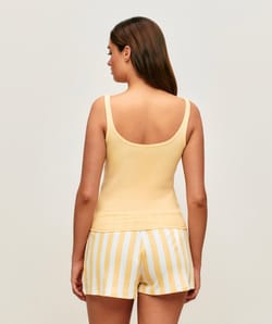 Ribbed jersey tank top;