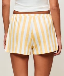 Striped ribbed jersey shorts;