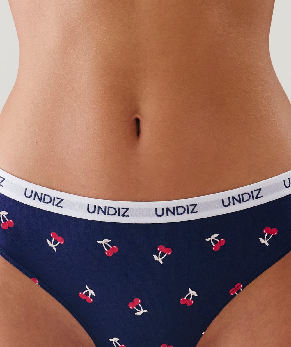 Tanga de algodón con estampado de cerezas;