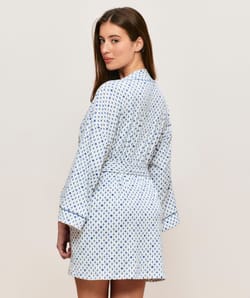 Ribbed jersey kimono with summer pattern;