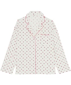 Ribbed jersey shirt with floral patterns;