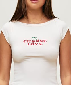 Jersey top with embroidery 'Choose love';