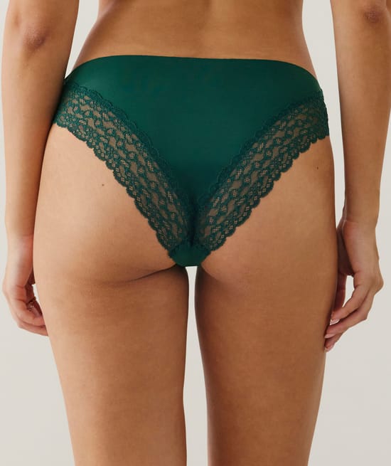 Culotte en microfibre et dentelle;