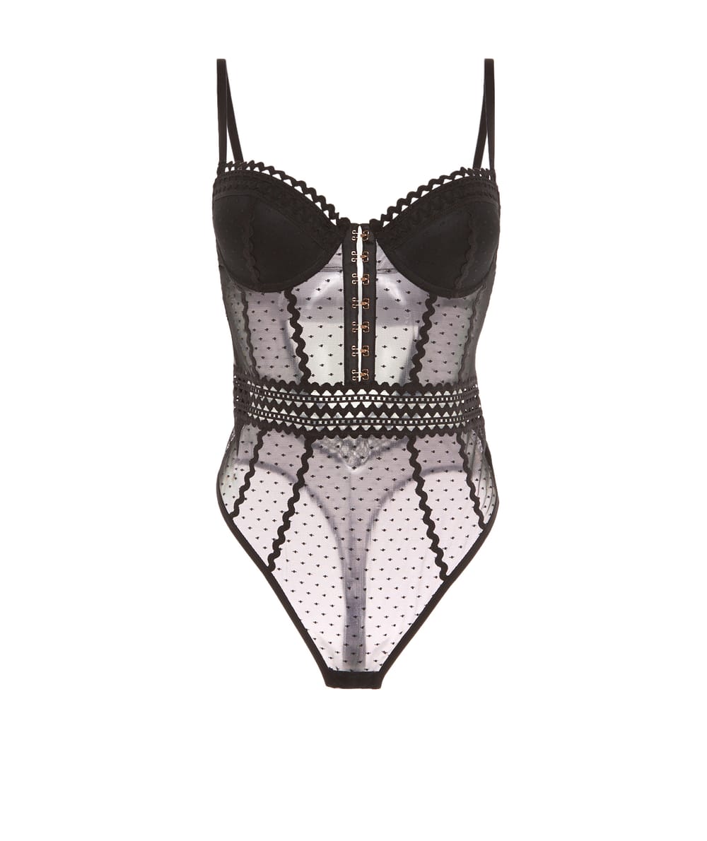 Lace push-up bodysuit;