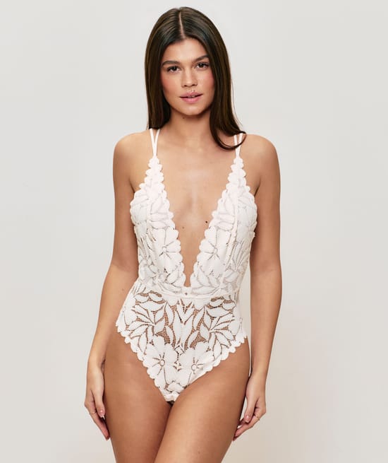 Lace bodysuit;