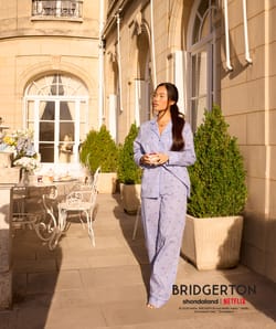 Pantalon en coton vichy avec motifs Bridgerton;