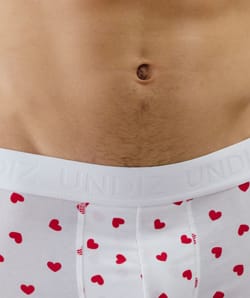 Boxer long en coton motifs coeurs;