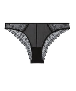 Brief in mesh with embroidery;