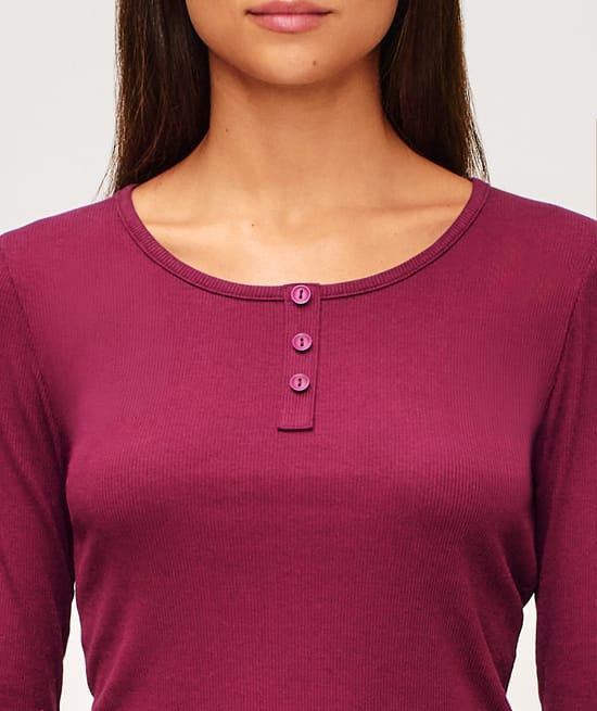 Long sleeve ribbed jersey top;