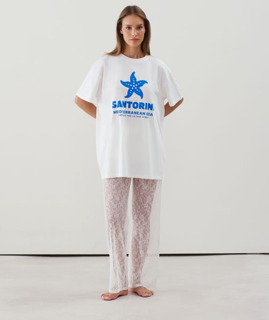 Lace trousers;