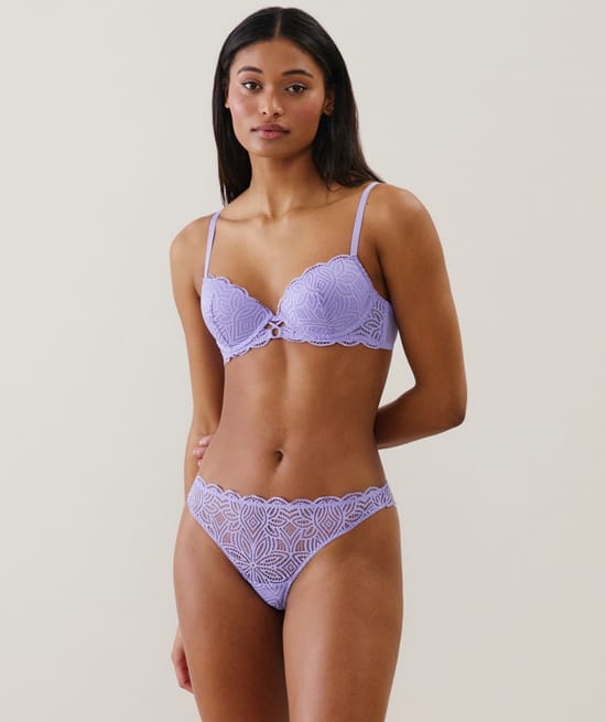 Lace tanga briefs ;