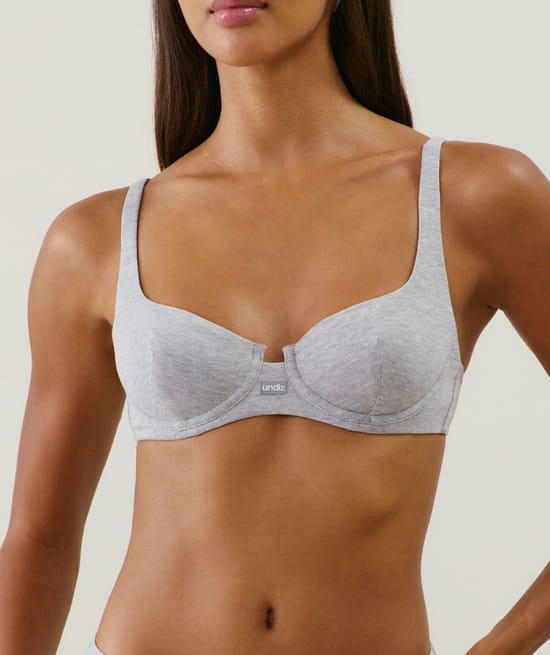 Organic cotton balconette bra;