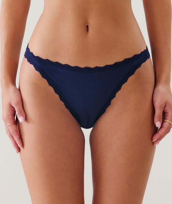 Cotton and lace brief;