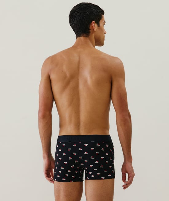 Cotton boxer I love you pattern;