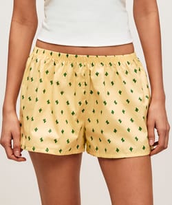 Pantalones cortos en popel&iacute;n de algod&oacute;n impreso de cactus;