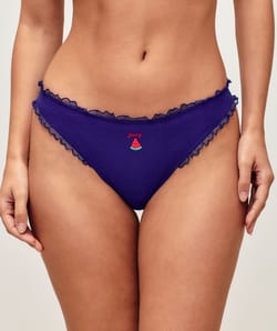 Cotton thong with watermelon embroidery 'Juicy';