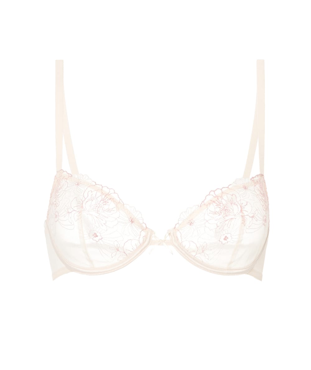 Soutien-gorge corbeille en dentelle et broderies;