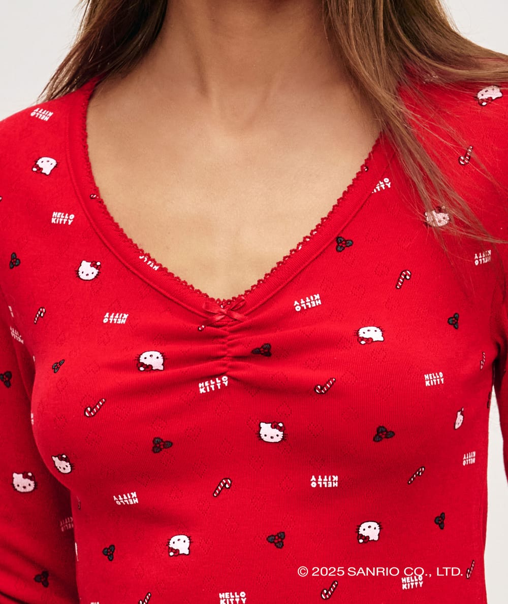 Hello Kitty pointelle T-shirt;