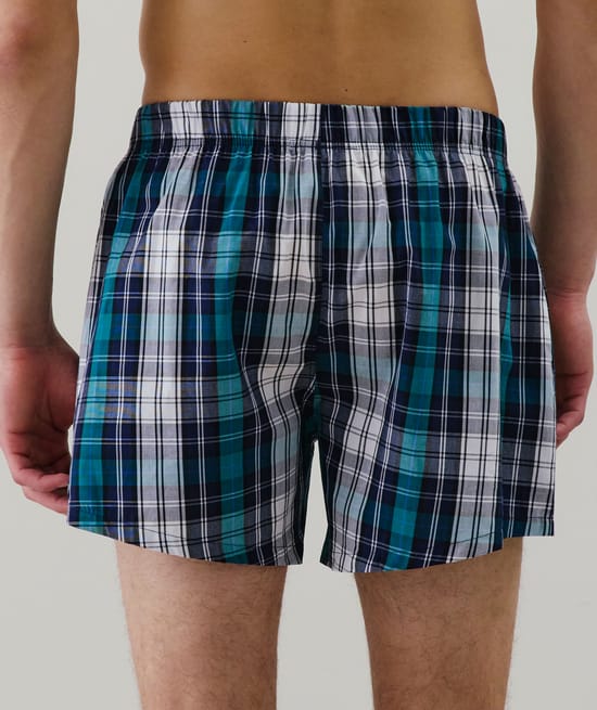 Checked boxer shorts;