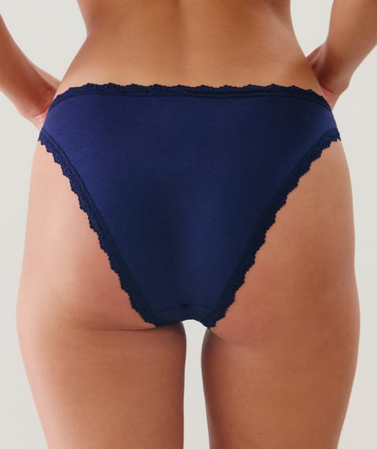Cotton and lace brief;