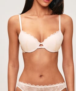 Floral lace push-up bra;
