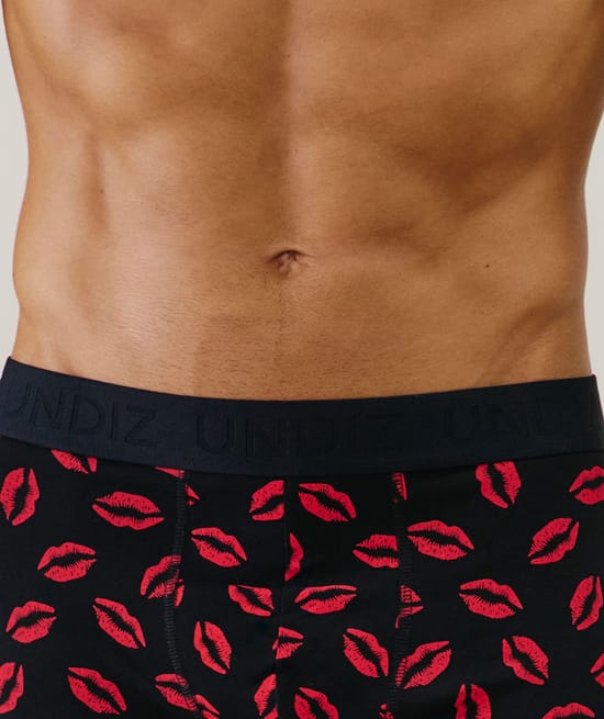 Cotton boxer shorts with pattern;