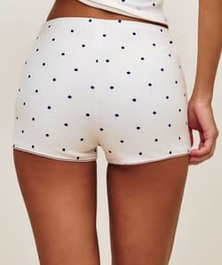 Polka dot jersey shorts;