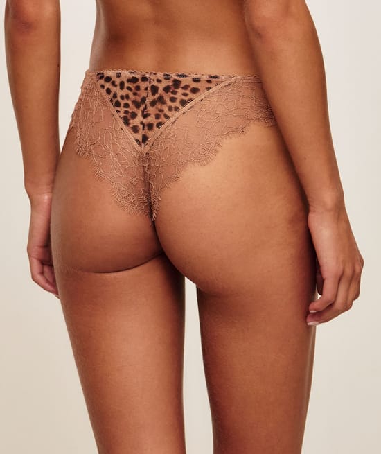 Tanga en mesh l&eacute;opard;
