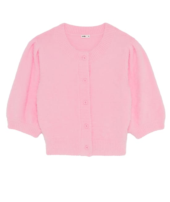 Fluffy knit cardigan;