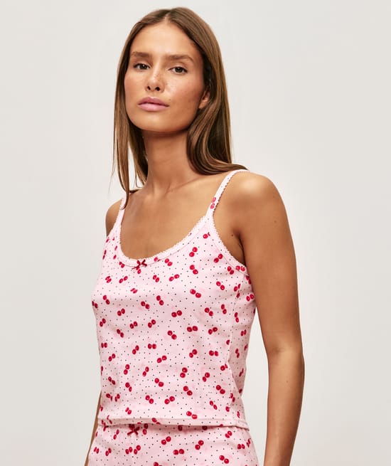 Cherry jersey camisole;