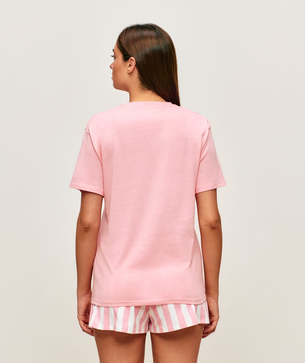 Striped cotton shorts;