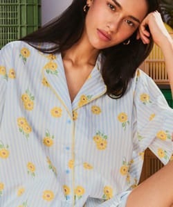 Sunflower printed cotton shirt;