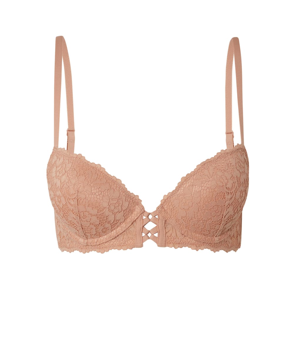 Soutien-gorge push-up en dentelle florale;