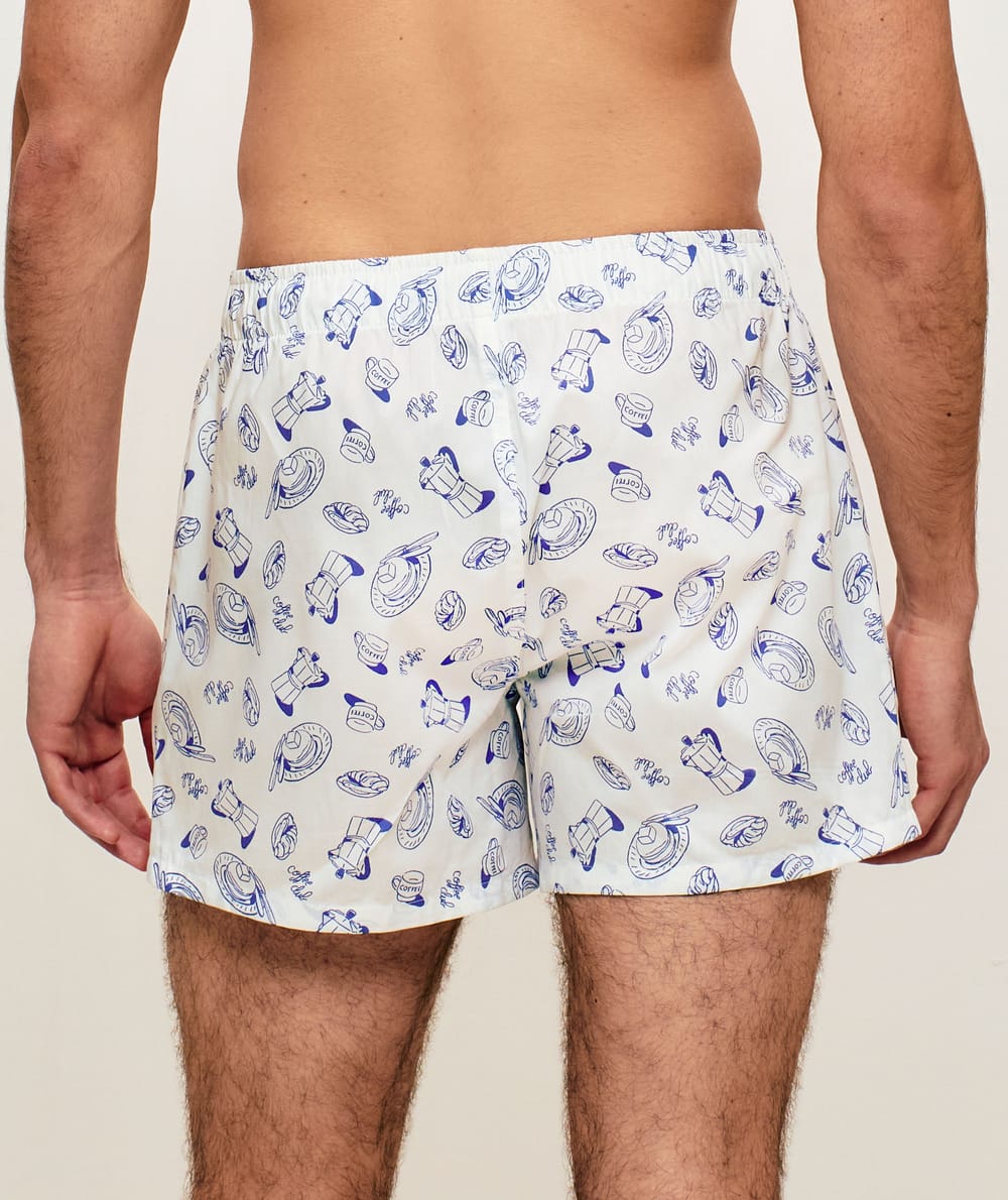 Cale&ccedil;on en coton &agrave; motifs ;