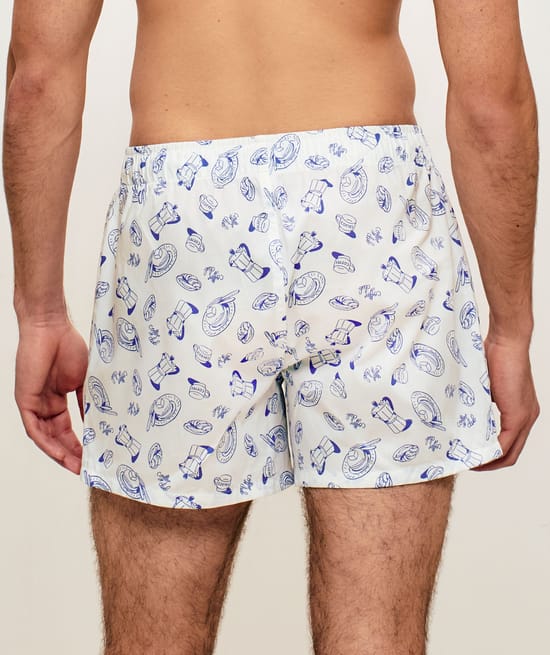 Cale&ccedil;on en coton &agrave; motifs ;