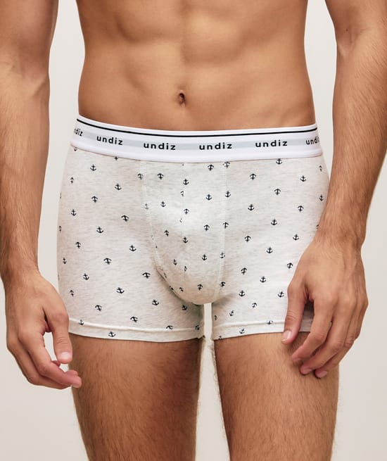 Patterned cotton boxer shorts;