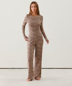 Leopard print thermocosy trousers;